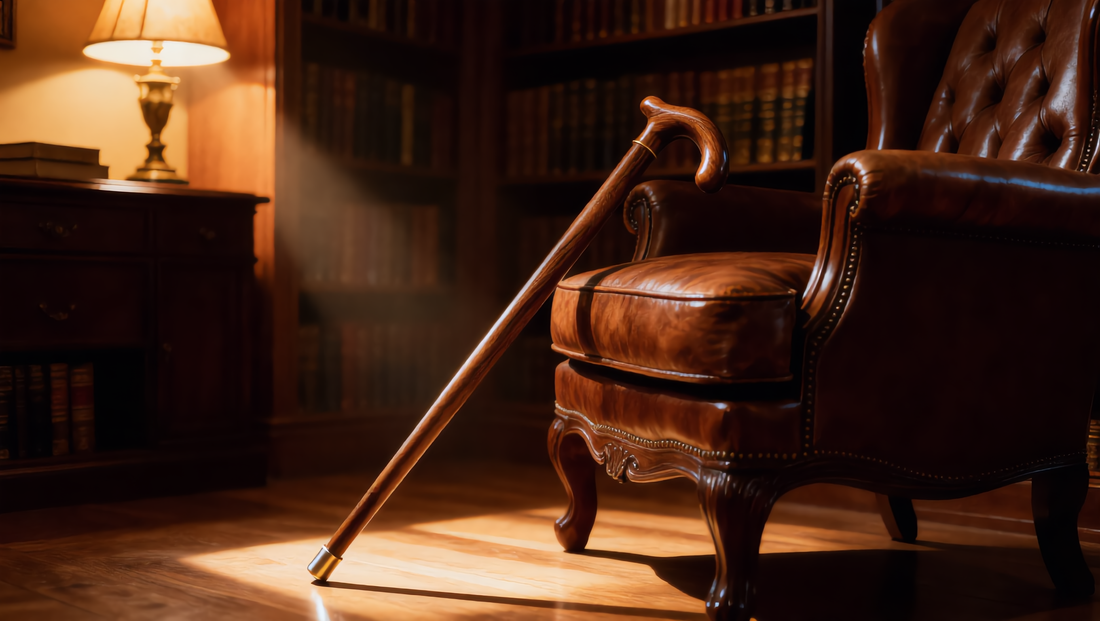 Hand-fitted laurel wood walking cane from Walt Canes, a gift for a grandfather