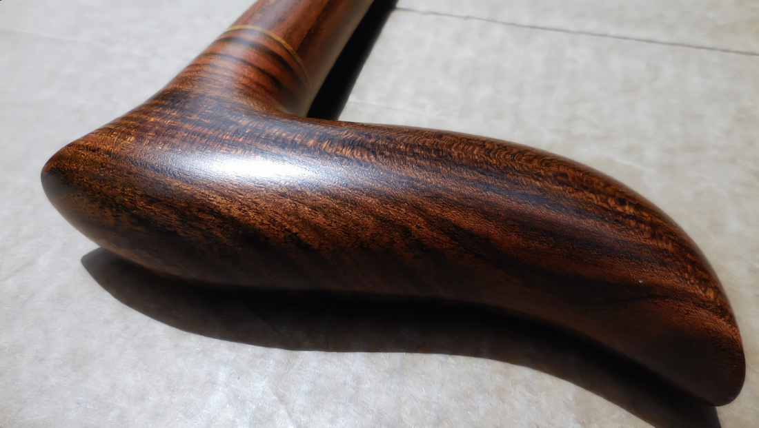 Laurel wood air-curing before being hand-fitted into a Walt Canes walking cane