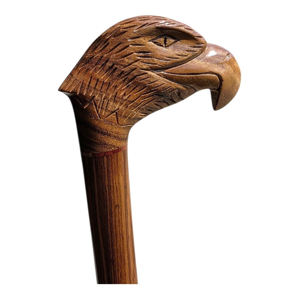 Rare Laurel Wood Eagle Cane — Fully Hand-Carved Artisan Walking Stick