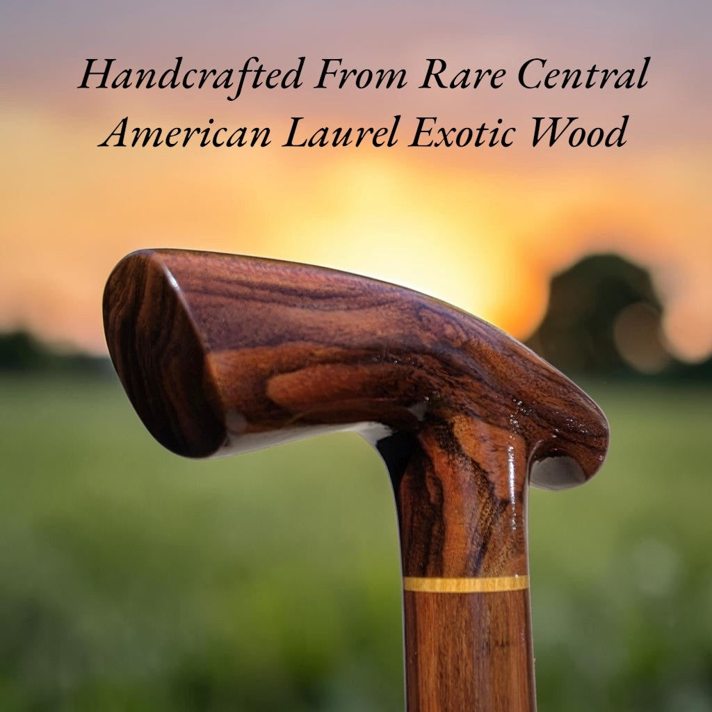 Handcrafted Laurel Wood Walking Cane