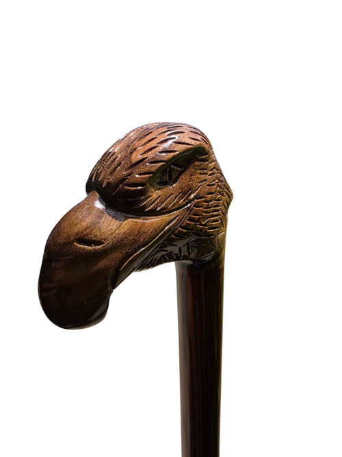 Rare Laurel Wood Eagle Cane — Fully Hand-Carved Artisan Walking Stick