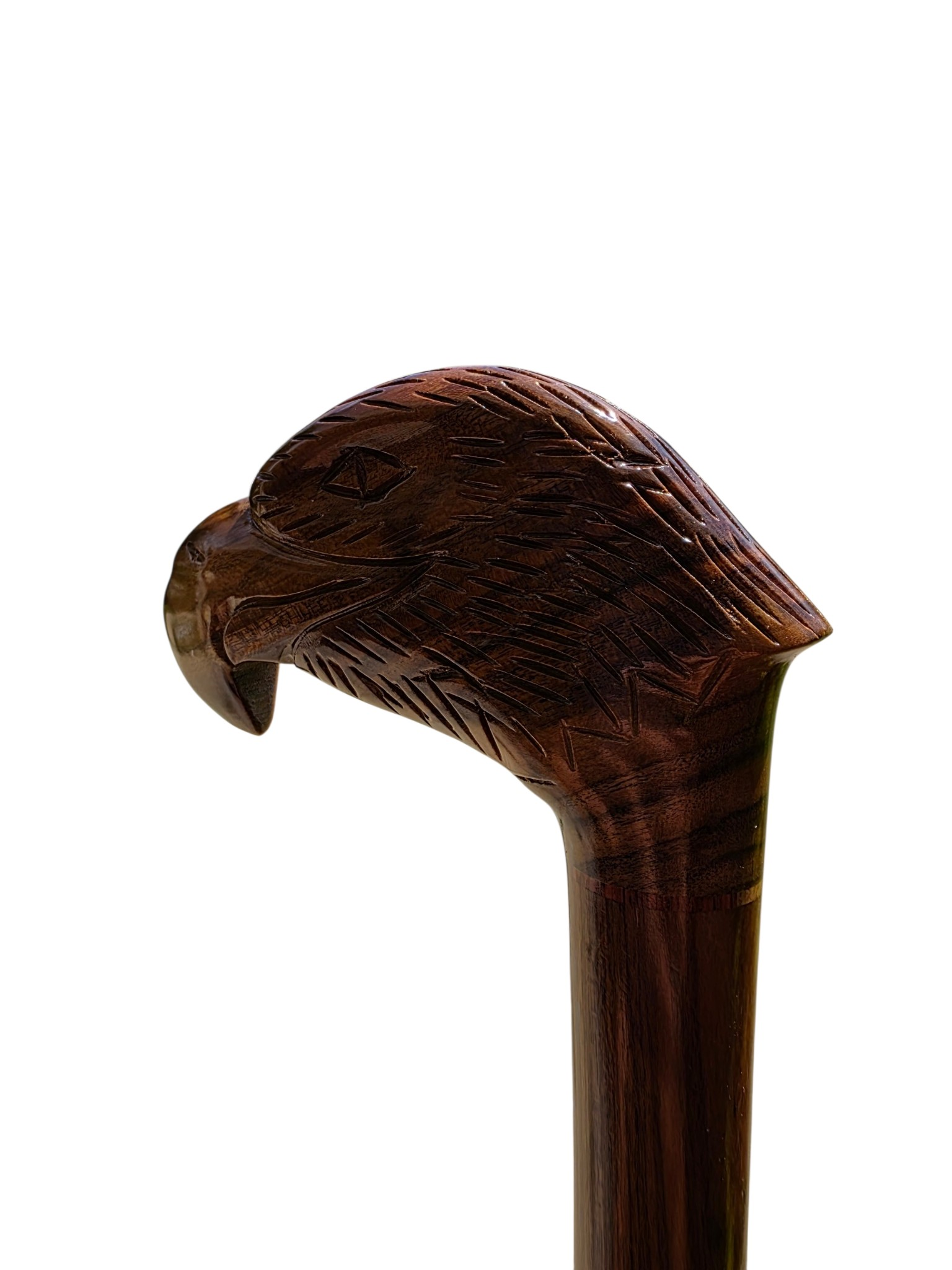 Rare Laurel Wood Eagle Cane — Fully Hand-Carved Artisan Walking Stick