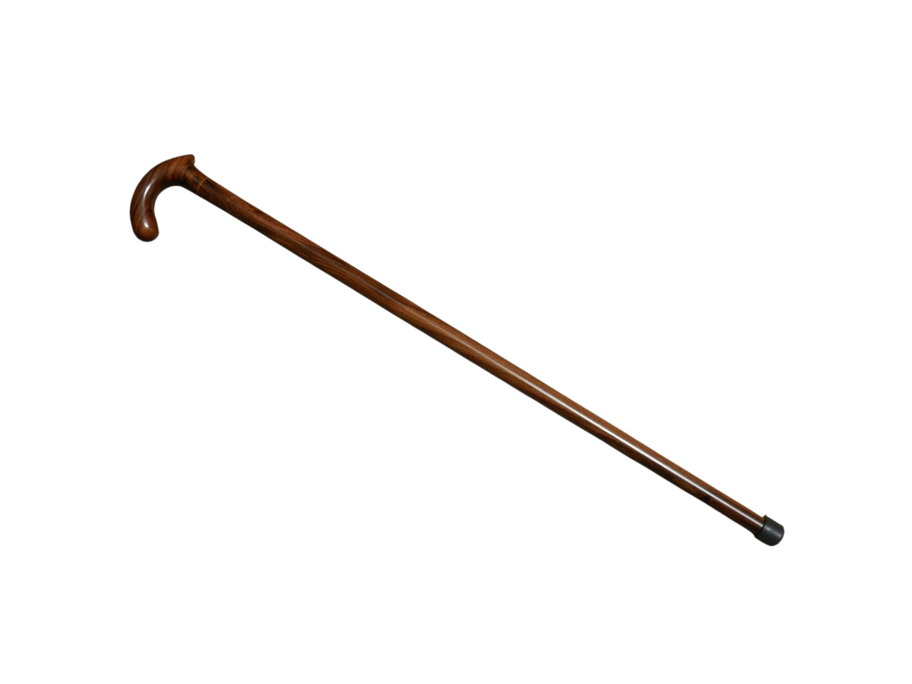 Full-length Xibalba derby handle walking cane, 37 inches tall, on a white background
