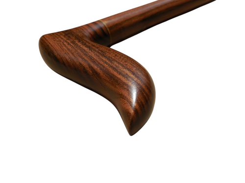Sendero cane handle seen from above, following the curve of the grip