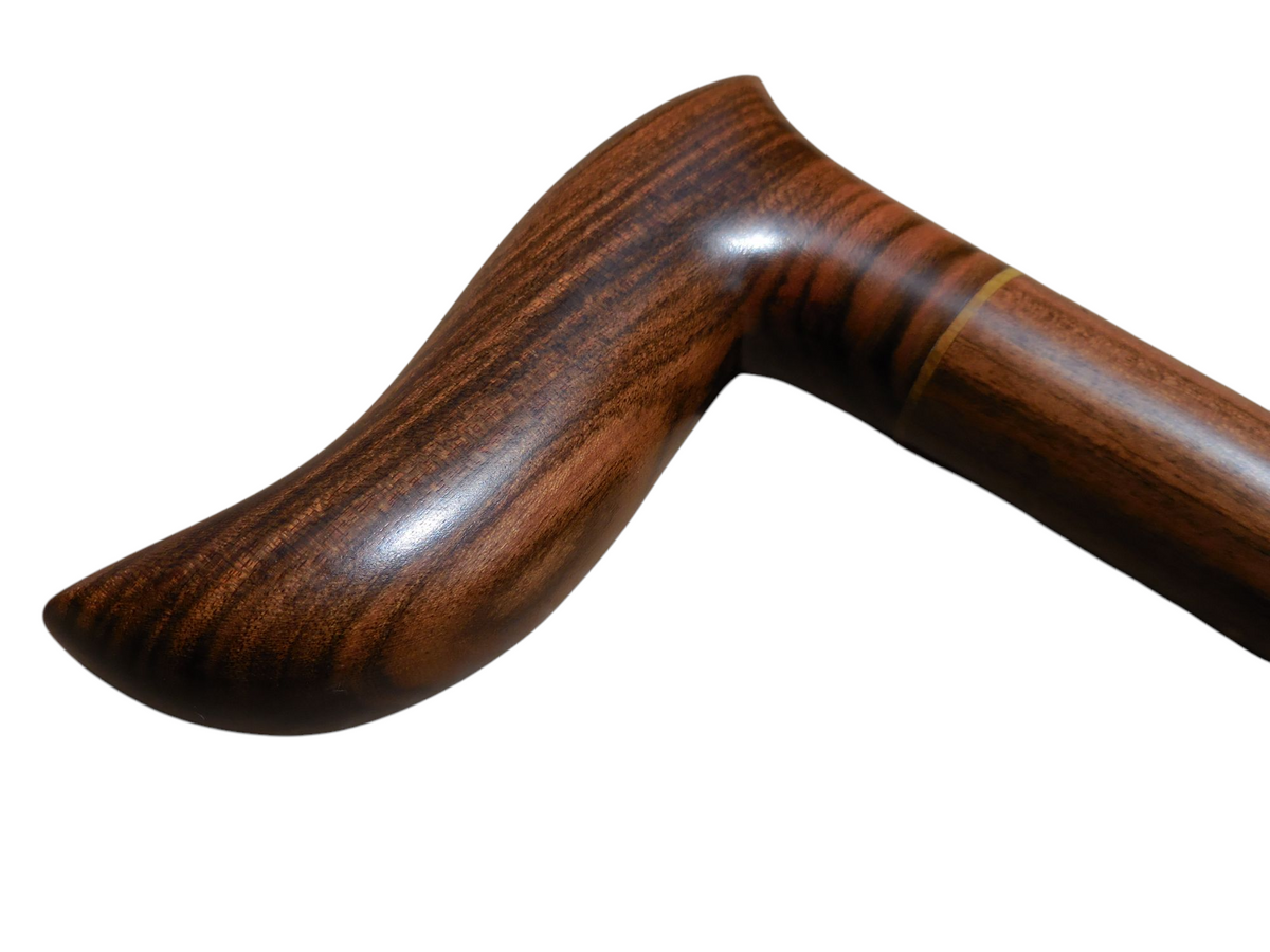Sendero cane handle from behind, showing the taper where the handle meets the shaft