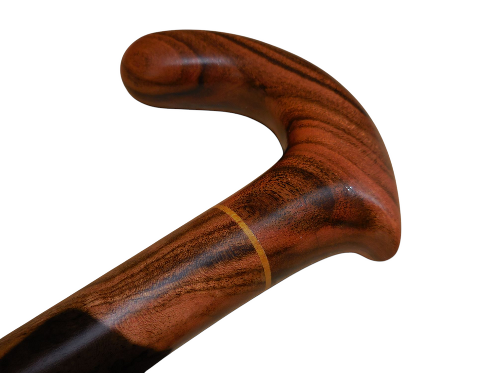 Top view of the Xibalba derby handle, showing where the palm rests along the curve