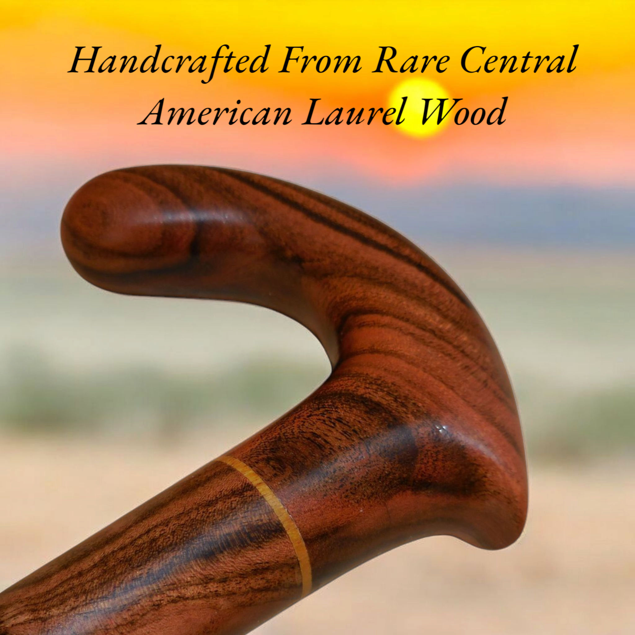 Handcrafted Laurel Wood Walking Cane