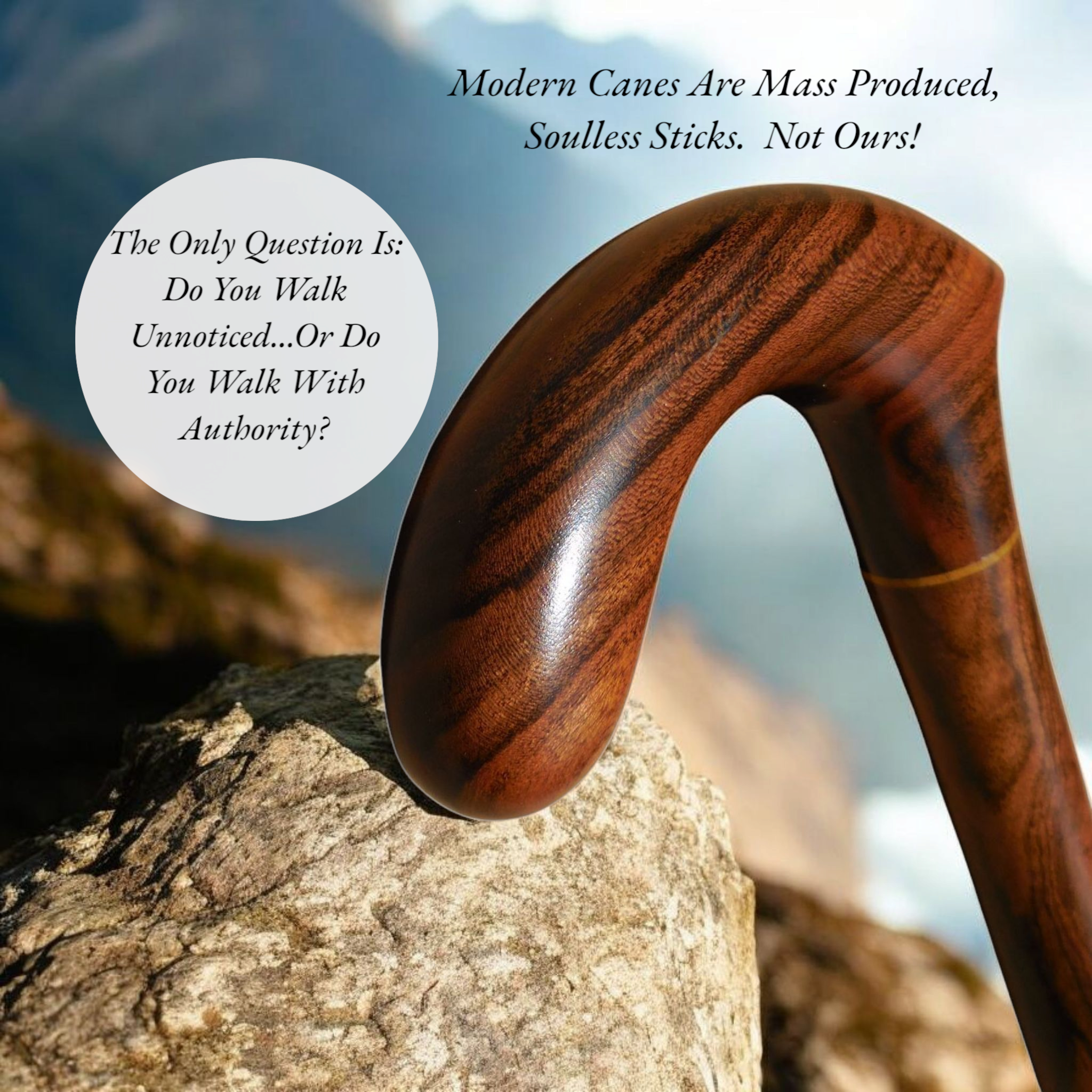 Handcrafted Laurel Wood Walking Cane