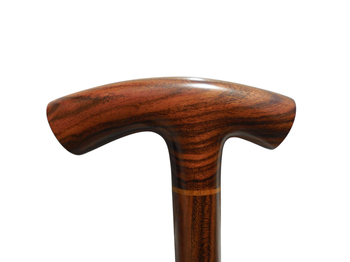 Top-down view of the Isthmus cane handle, showing the straight T-shaped grip