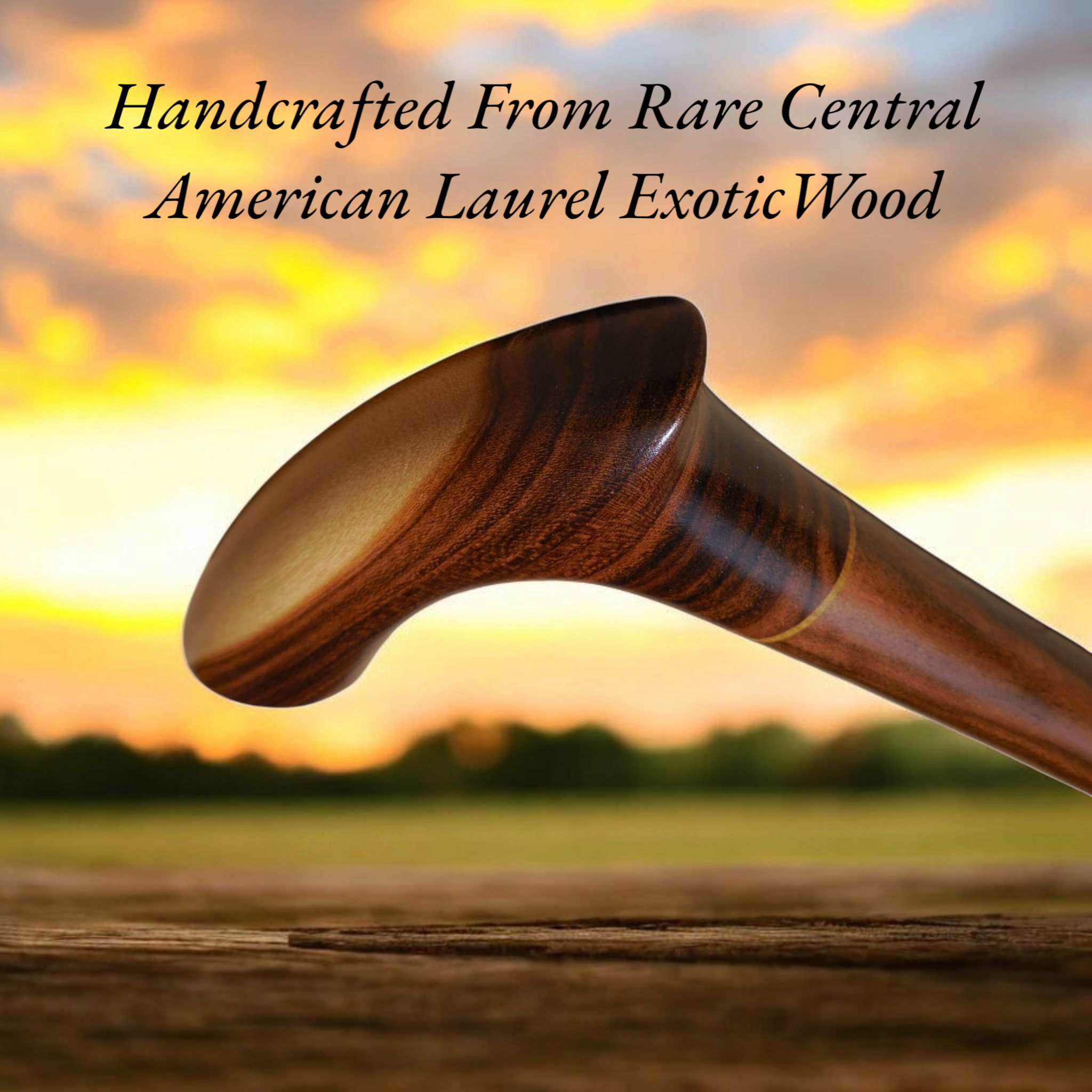 Handcrafted Laurel Wood Walking Cane