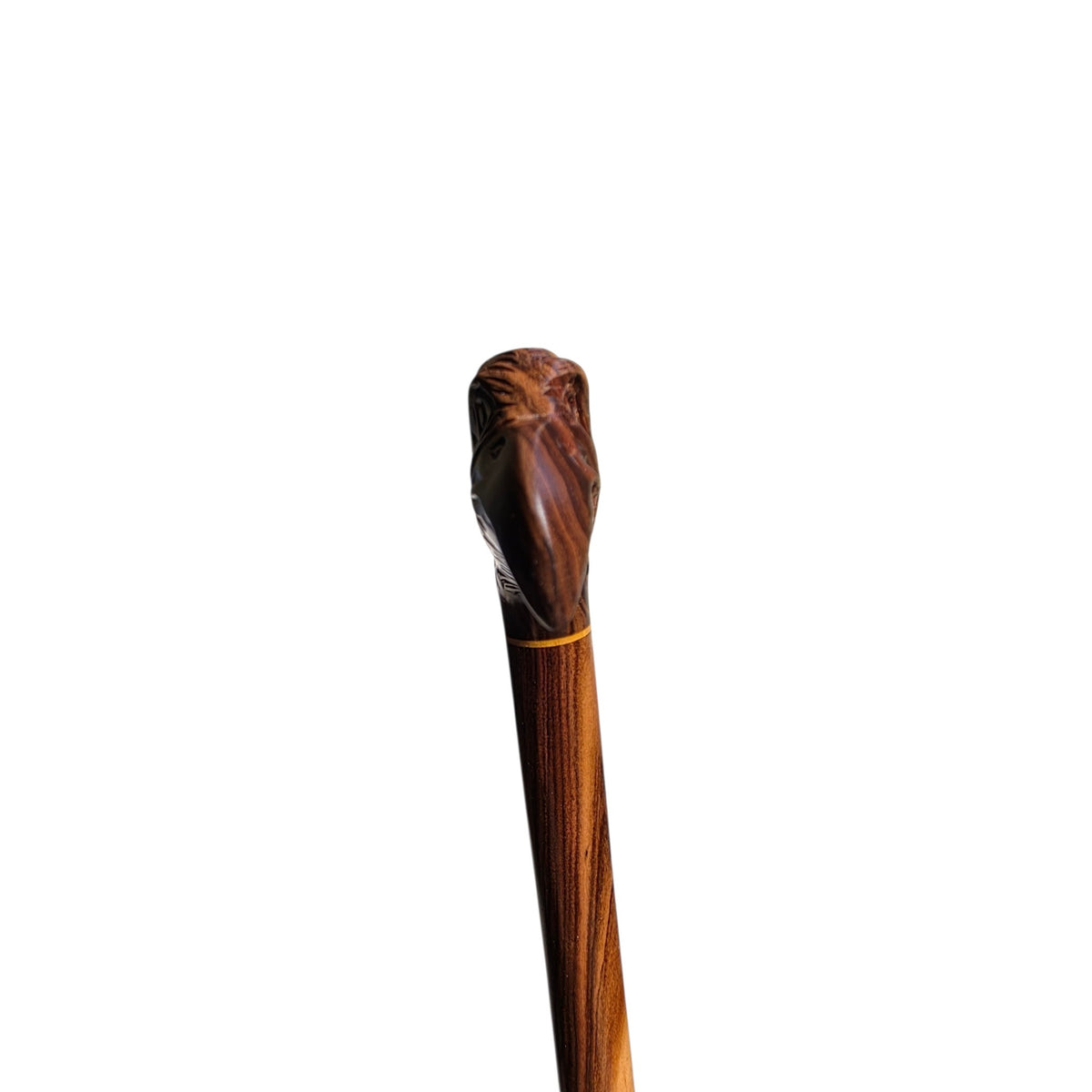 Hand-Carved Eagle Head Walking Cane in Rare Laurel Wood
