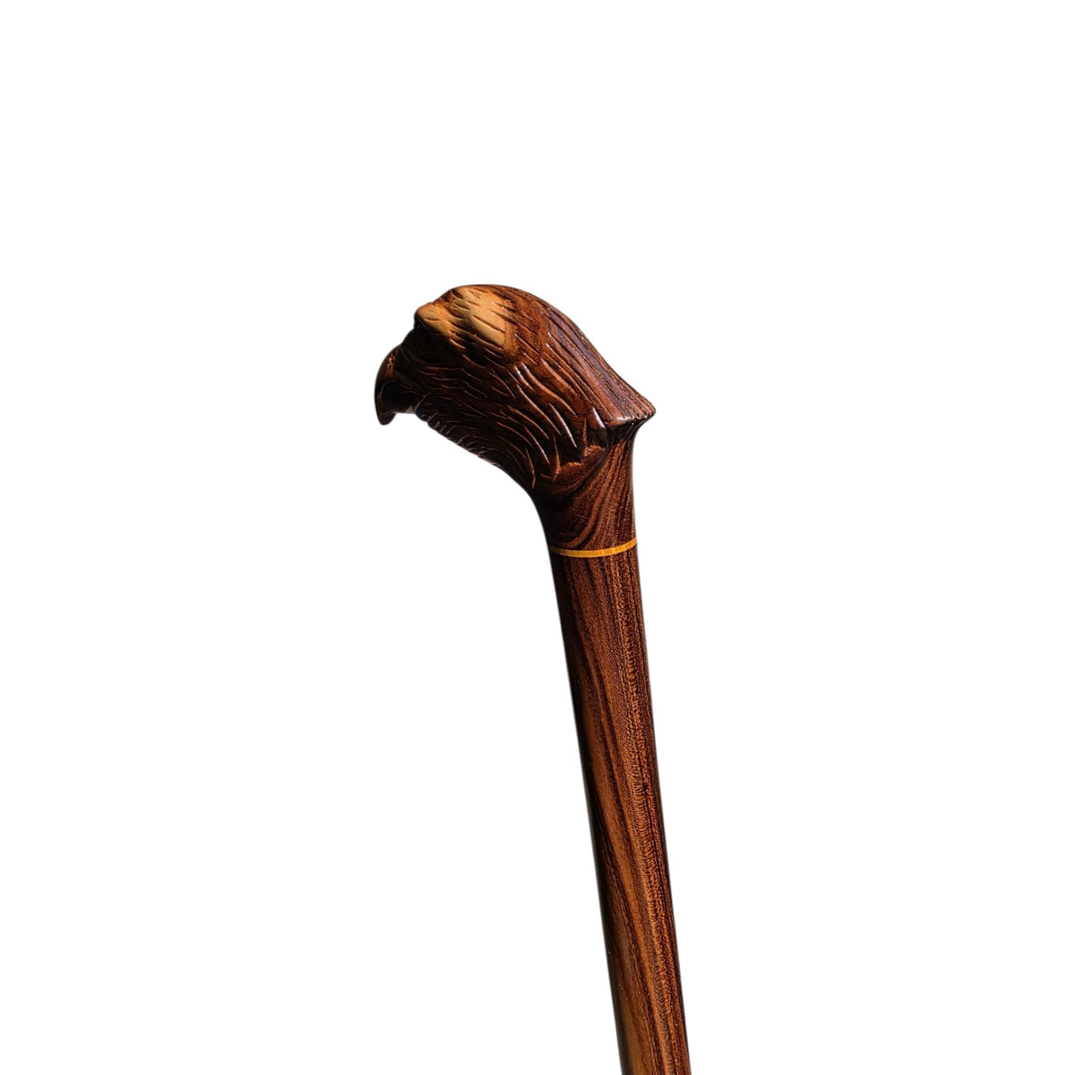 Hand-Carved Eagle Head Walking Cane in Rare Laurel Wood