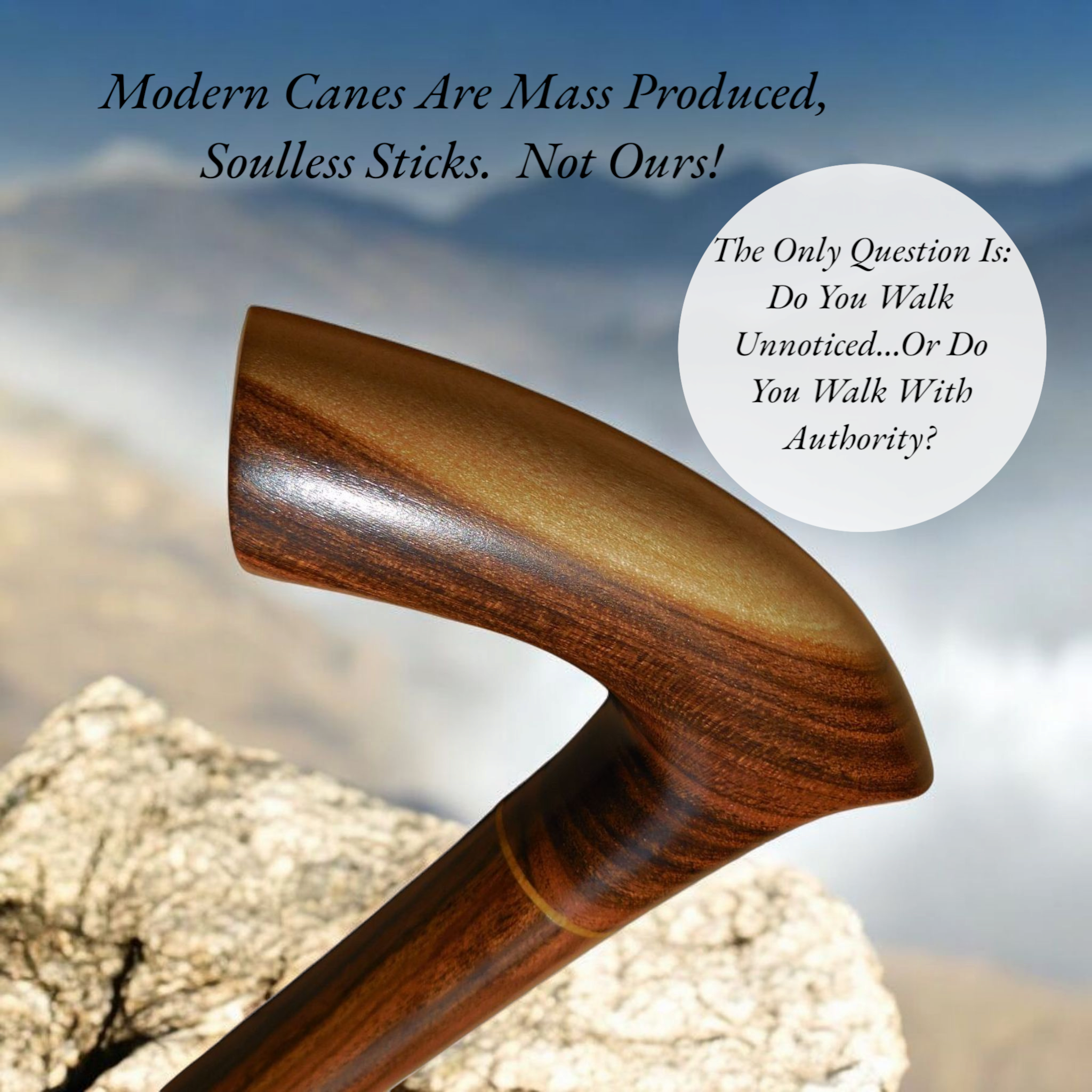 Handcrafted Laurel Wood Walking Cane